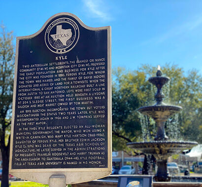 Historical Sign in Downtown Kyle, TX