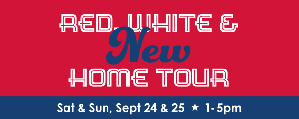 Red, White and New Home Tour Headline Graphic