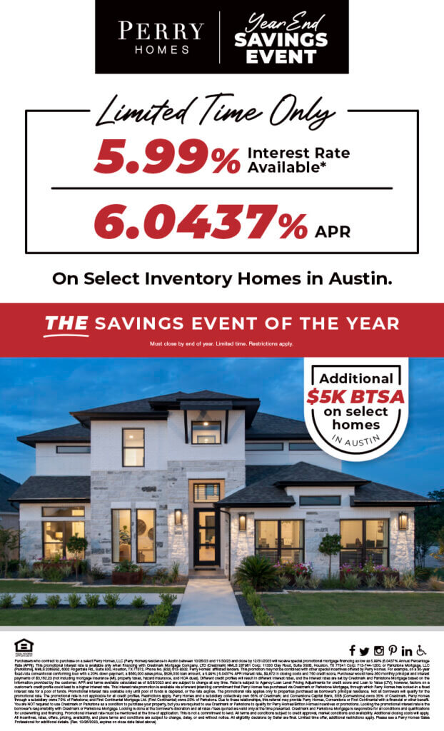 Perry Homes 5.99% Promotion Graphic