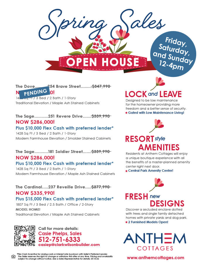 Anthem Cottages Spring Sale Available Homes Flier 05-15-26
